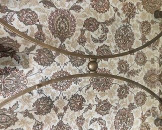 Kravet Furniture “Giselle” Antique Gold & Glass Cocktail Table; 54” L x 36”W x 19” h,
Condition: some use scratches on glass, small corner chip Asking $500