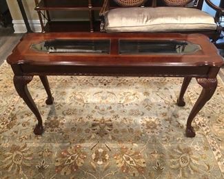 Console Table with glass inserts
27”h x 50”l x16”d Asking $175