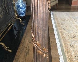 Gold Display Pedestal with winding leaf,
36 ½” h, top 11“d Asking $225