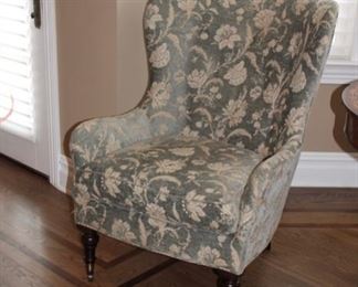 Pair Lillian August Wing chairs, color sage green,
39”h x 30”w x 35”d Asking $1500