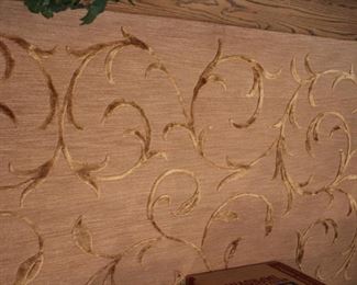 Area rug, 9’ x 12’, Velvet Vine in relief design
Condition: one 2” fade spot, pictured in closeup Asking $450