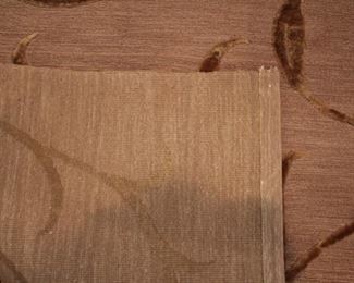 Area rug, 9’ x 12’, Velvet Vine in relief design
Condition: one 2” fade spot, pictured in closeup Asking $450