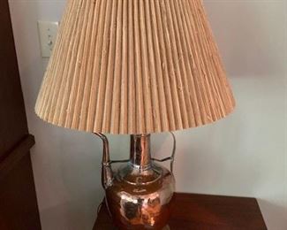 ANTIQUE COPPER TEA LAMP $175