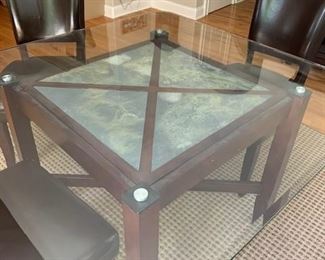 GLASS TOP 4'SQ TABLE $200