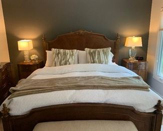 Thomasville king bed with mattress (65”W) - $1,800 or best offer 