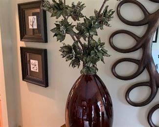 Large vase with faux flowers (41”H) - $40 or best offer