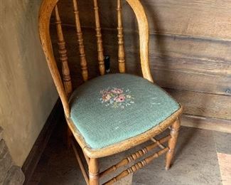 Antique needlework chair (17”W x 17”D x 33”H) - $125 or best offer
