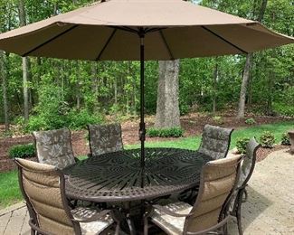 Tropitone patio dining set (85”W x 62”D x 28”H) - $4,000 or best offer