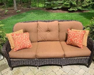 Southern Living wicker patio sofa (76”W x 36”D x 33”H)  