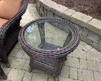 Southern Living wicker patio side table (25”W x 24”H) 