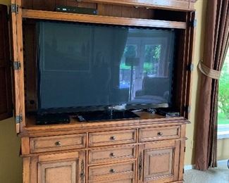 Entertainment cabinet (64Wx21Dx 74H) - $750 or best offer - TV NOT FOR SALE