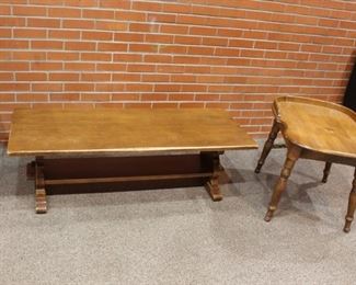 Coffee table and side table	
Both are Heywood Wakefield. Have wear and tear -