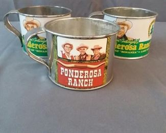 Vintage Ponderosa Ranch Tin Cups