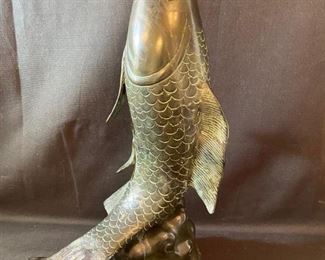 Asian Item 16	
Metal fish statue 15"; Note: see photos
