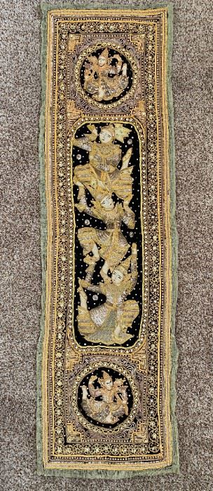 Asian Item 20	
Asian beaded wall tapestry 53" x 15 1/2"; Note: see photos