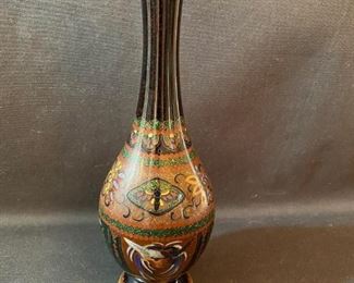 	Asian Item 43	
Metal Cloisonne 10" fluted vase;
