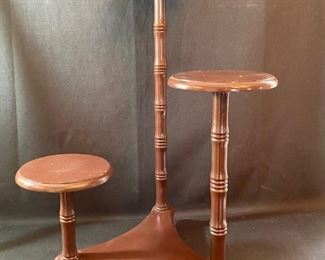Asian Item 50	
3 tiered: 8 1/2", 14 1/2", 20 1/2" h wooden pedestal stand