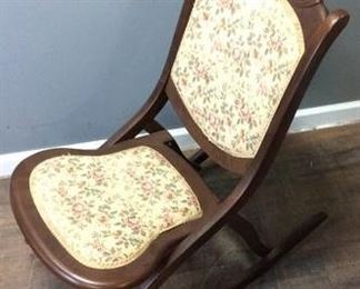 ANTIQUE VICTORIAN STYLE FOLDING ROCKING CHAIR