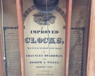 1800s CHAUNCEY BOARDMAN & JOSEPH WELLS CLOCK