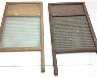 2 ANTIQUE TWO IN ONE WASHBOARDS, 1