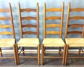 4 LADDER BACK DINING CHAIRS