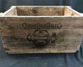 VINTAGE CLARK BROS BOLT CO. WOODEN
