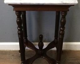 SMALL MARBLE TOP ACCENT TABLE
