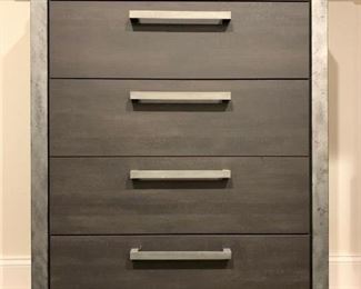 Modern Chest of Drawers with Brushed Steel Frame. Find the FULL LISTING, Prices and MAKE AN OFFER, on our website, www.huntestatesales.com 