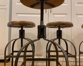 Pottery Barn Industrial Style Adjustable Height Stools, Set of Eight. Find the FULL LISTING, Prices and MAKE AN OFFER, on our website, www.huntestatesales.com 