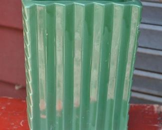 Green vase vintage, $20.00