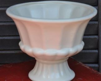 Matte white pedestal bowl/planter. $26.00