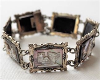800 silver mother of pearl cameo bracelet. $68.