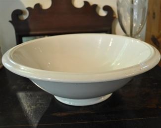 Ironstone wash bowl. No flaws, minor wear. $36.00.