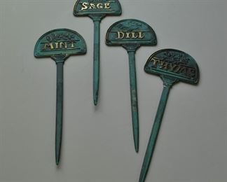 Set of 4 garden markers. Verde Green. $28.00.          Mint, Sage, Dill, Thyme. 