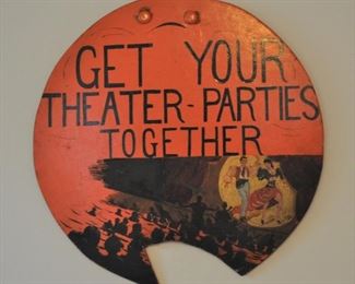 Harvard Square theater ticket seller's sign, 1930's. 10 " across.  $38
