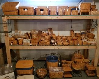 Longaberger Baskets / Lids / Wrought Iron Stands / Liners