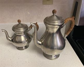 Royal Holland Pewter KDM Tiel Coffee Tea Pots 