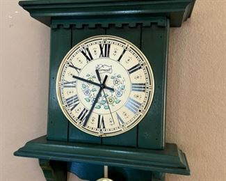 Cornwall wall clock, battery operated, working currently                                                                                                           Measures 2ft x 15 inches.                                                                       PRICE: $35