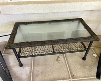 Patio coffee table                                                                                          Measures 38.5L x 19.5W x 16.5H                                                      PRICE: $30 or best reasonable offer 