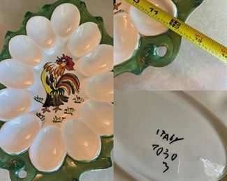 Hand painted in Italy deviled egg serving platter                    PRICE: $10