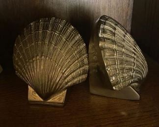 Pair of brass seashell bookends                                                        PRICE: $15