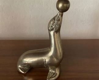 Brass seal with ball on nose figurine                                                 PRICE: $6