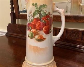 12 inch hand painted glazed decorative pitcher                      PRICE: $ 12