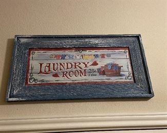 hanging laundry room sign $10