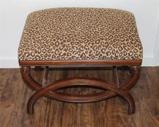 182Leopard Print Vanity Stool
