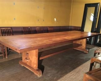 Side view of Teak Dining / Conference Table.