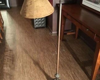 Antique floor lamp with beaded shade.  51.5 in tall.