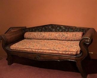 Vintage Indonesian Day Bed with custom cushions - from David Smith. L=86in x H=32in. Seat Depth=27.5 in
