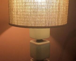 Ceramic table lamp. (ivory color). H= 29-1/2 in.