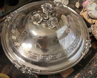 $99 ORNATE SILVER COVERED SERVING DISH